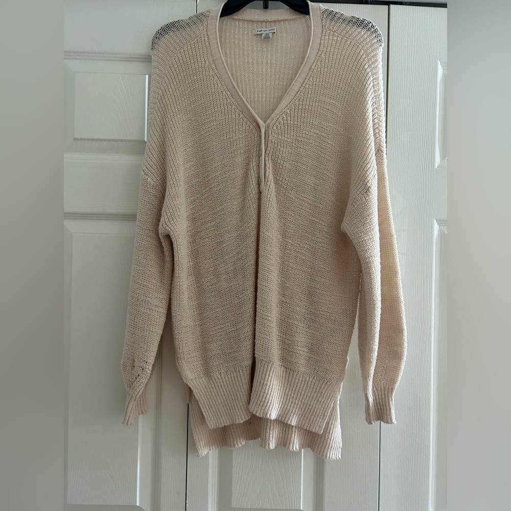 American Eagle Outfitters Beige V-Neck Sweater